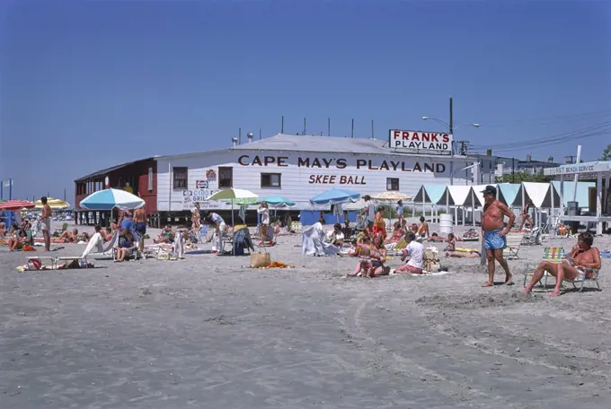 Beach Scene, Cape May, New Jersey, USA, John Margolies Roadside America Photograph Archive, 1978