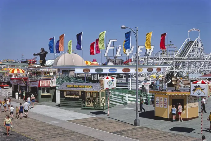 Morey's and Hunt's Piers, Wildwood, New Jersey, USA, John Margolies Roadside America Photograph Archive, 1978