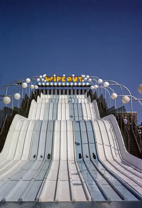 Wipeout Giant Slides, Morey's Pier, Wildwood, New Jersey, USA, John Margolies Roadside America Photograph Archive, 1978