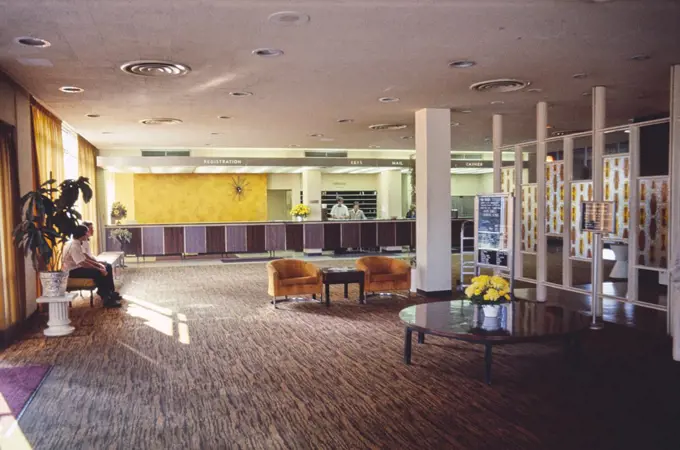 Main Lobby, Kutsher's Resort, Thompson, New York, USA, John Margolies Roadside America Photograph Archive, 1977