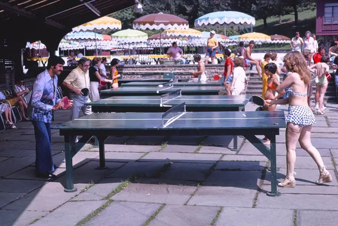 Ping Pong, Grossinger's Resort, Liberty, New York, USA, John Margolies Roadside America Photograph Archive, 1977