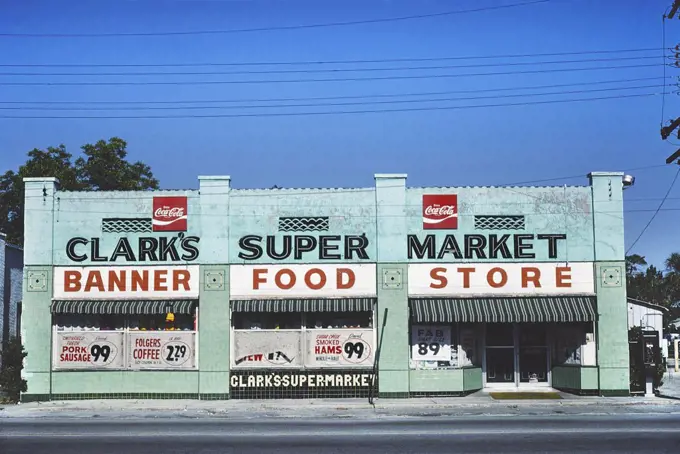 Clark's Super Market, Jacksonville, Florida, USA, John Margolies Roadside America Photograph Archive, 1979