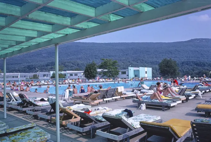 Homowack Hotel and Resort Pool, Mamakating, New York, USA, John Margolies Roadside America Photograph Archive,