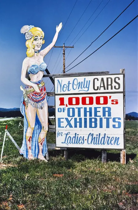 Horseless Carriage Museum Billboard, Rockerville, South Dakota, USA, John Margolies Roadside America Photograph Archive, 1979
