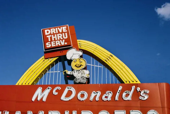 McDonald's Restaurant sign, Alfran Street, Green Bay, Wisconsin, USA, John Margolies Roadside America Photograph Archive, 1992