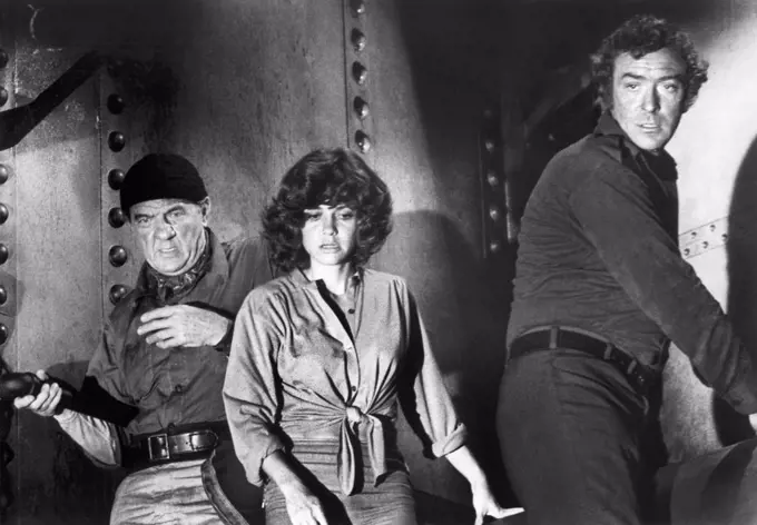 Karl Malden, Sally Field, Michael Caine, on-set of the Film, "Beyond the Poseidon Adventure", Warner Bros., 1979