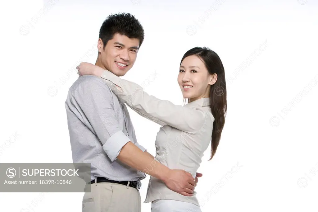 Young couple holding each other