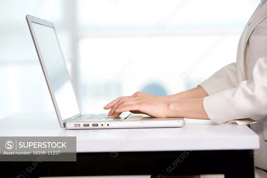 Office worker using her computer
