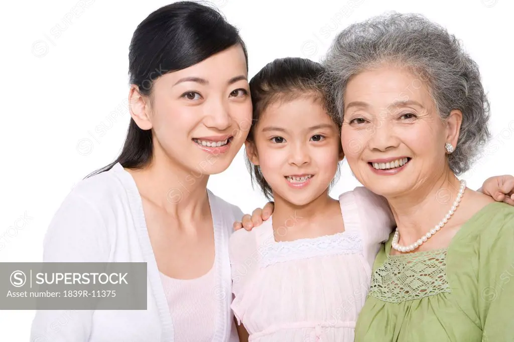 Portrait of three generations of ladies