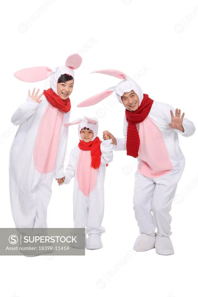 Family celebrating the Year of the Rabbit