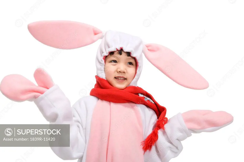 Little boy celebrating the Year of the Rabbit