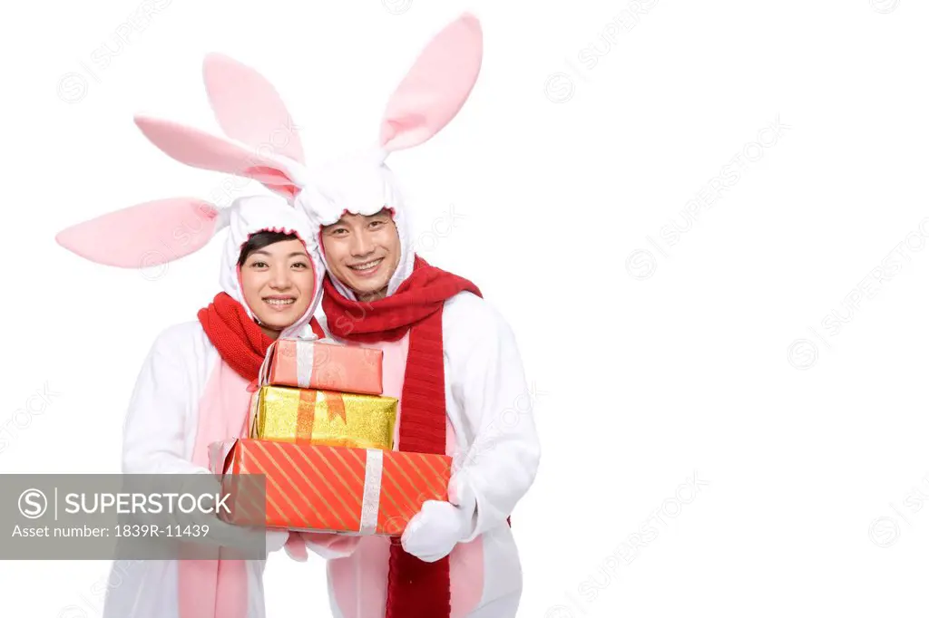 Adult couple celebrating the Year of the Rabbit