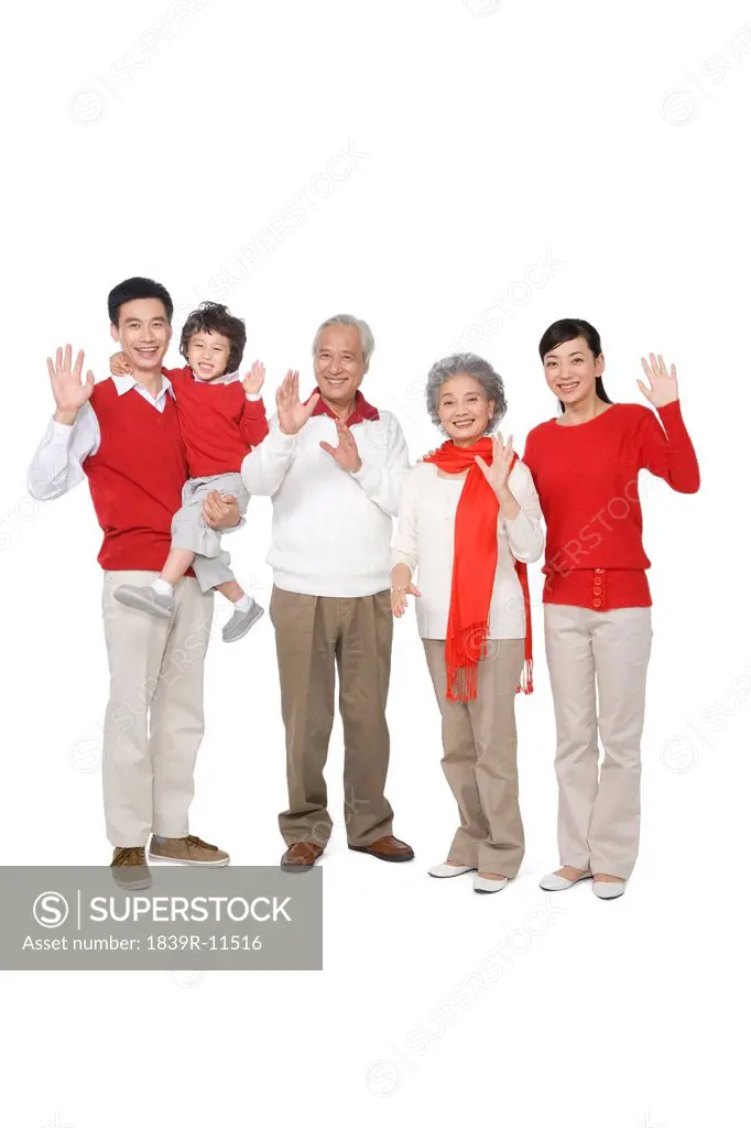 Family celebrating Chinese New Years