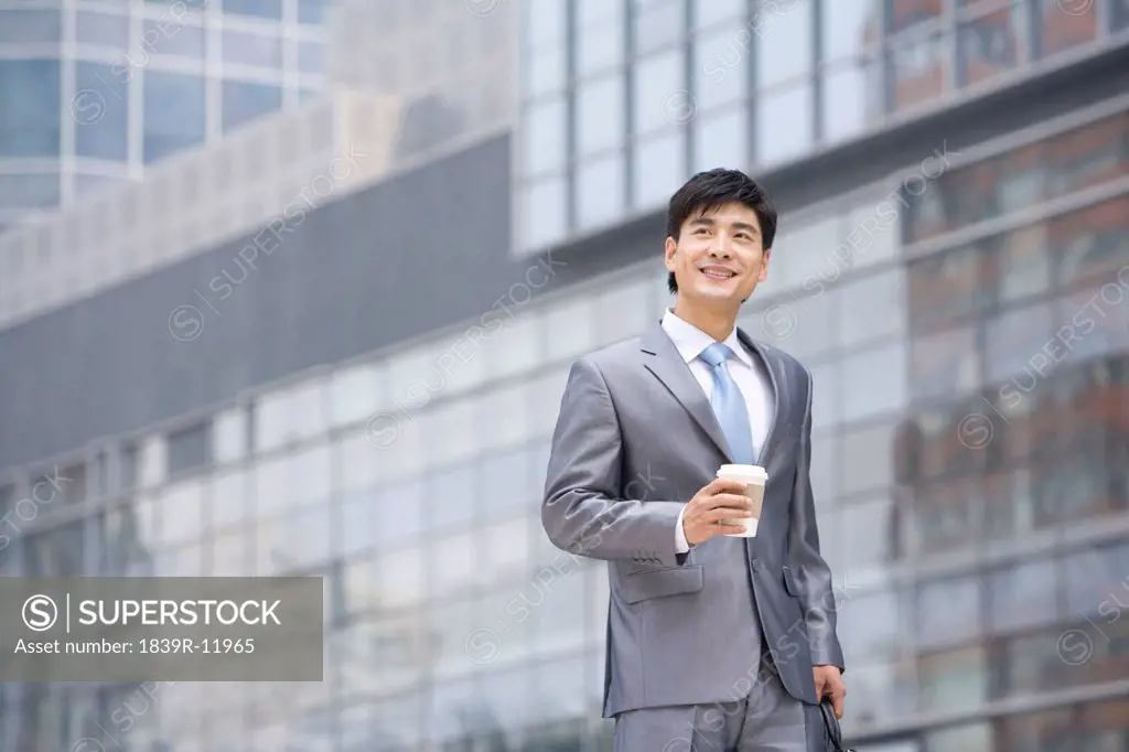 Chinese businessman walking