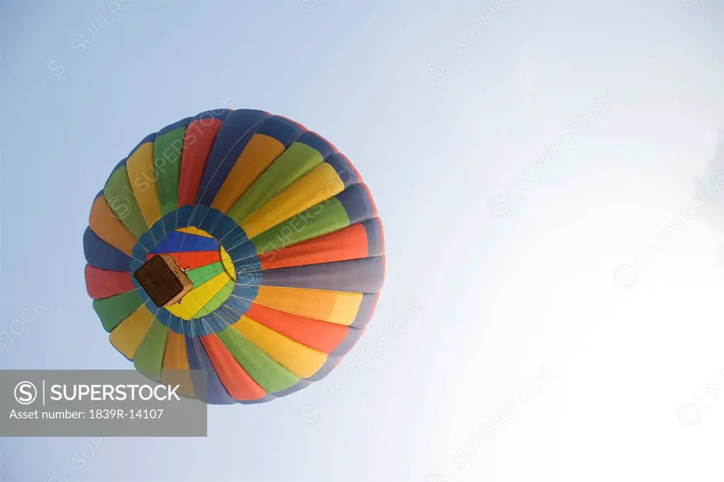 Hot air balloon in the air