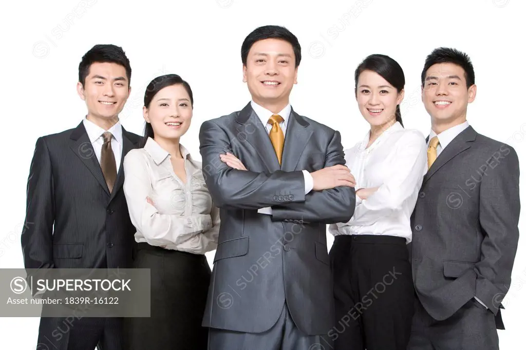 Business people in a row