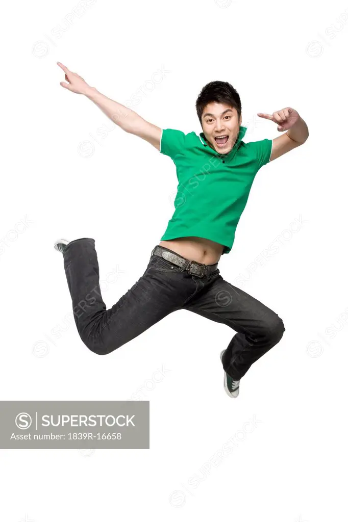 Young man in mid_air