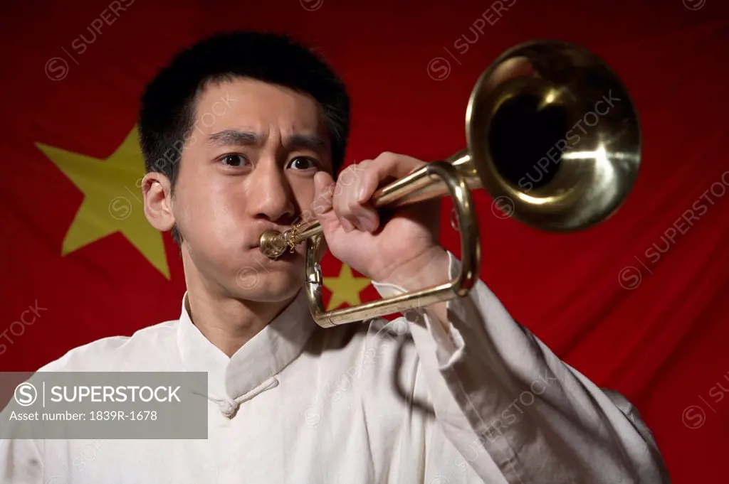 Musician Playing The Trumpet