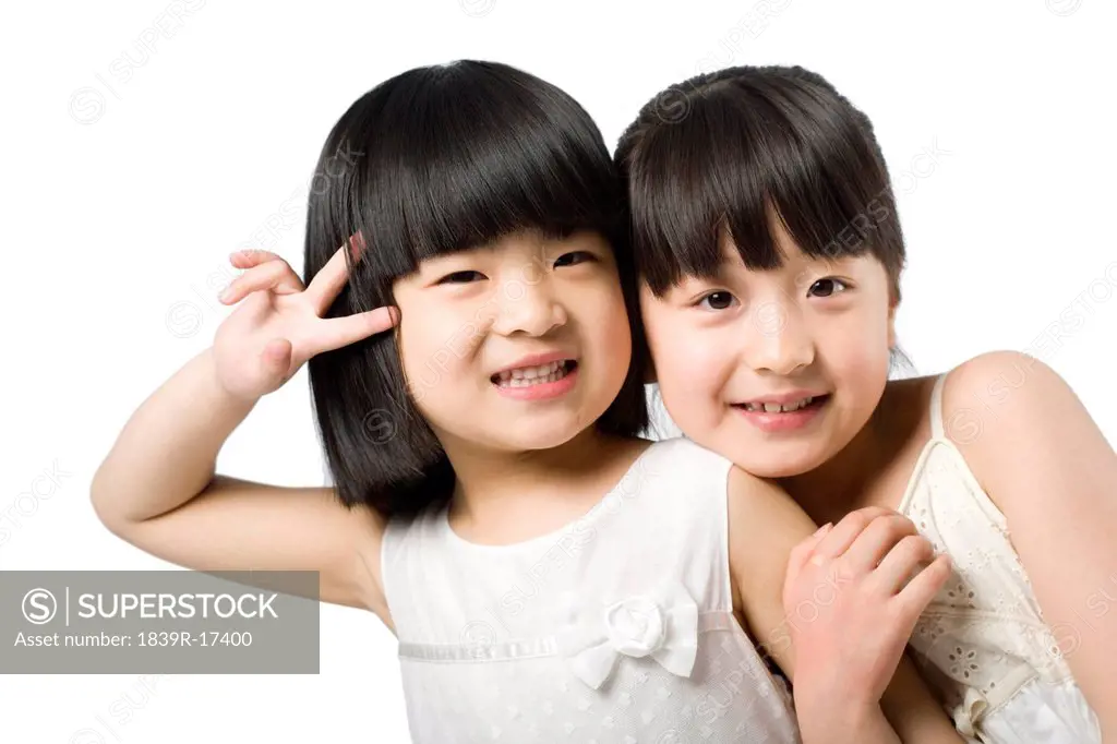 Portrait of two little girls