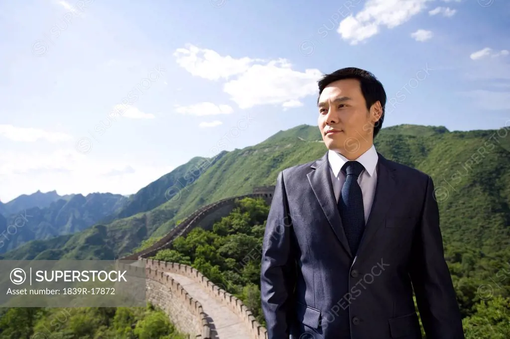 Businessman on the Great Wall