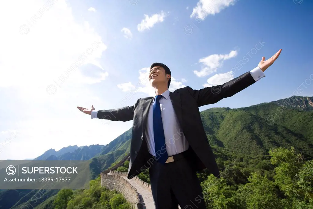 Businessman on the Great Wall