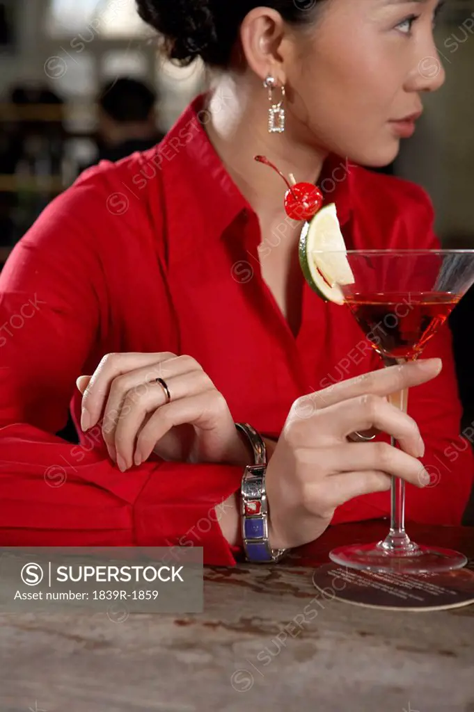 Classy Woman Drinking Cocktail
