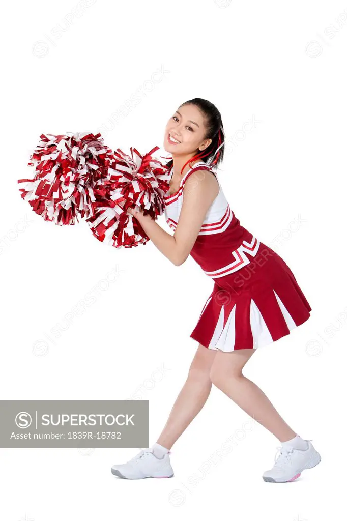 Portrait of a cheerleader in red