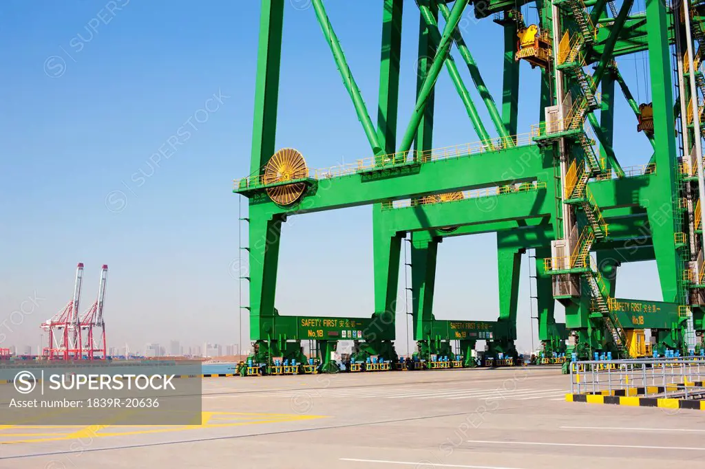 Cranes in shipping dock