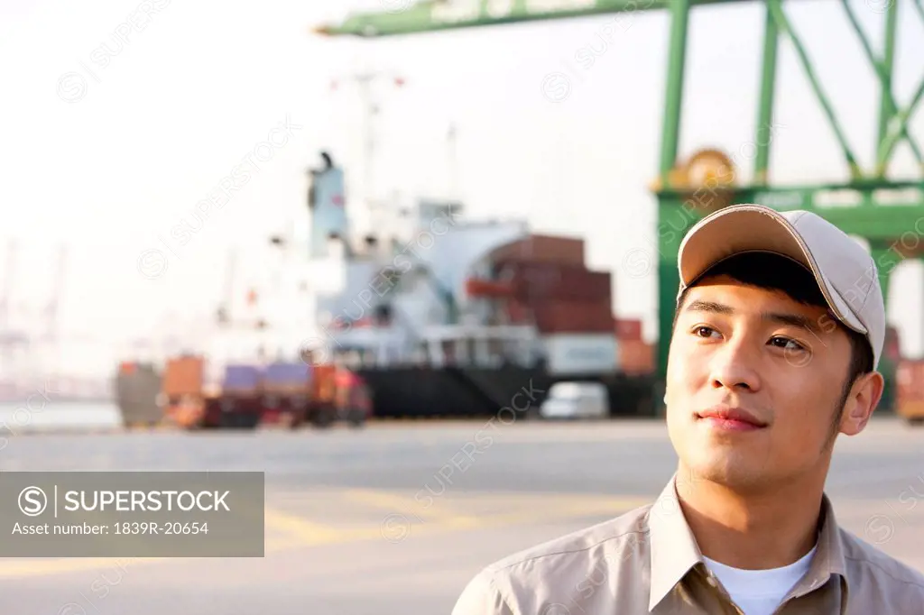 shipping industry worker contemplating