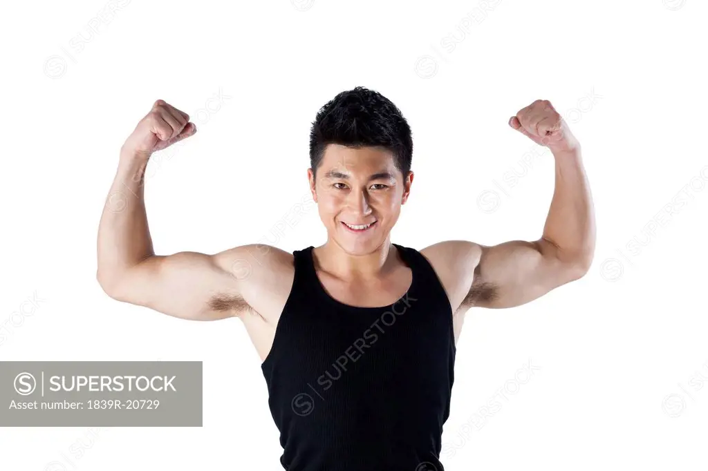 Man flexing his muscles