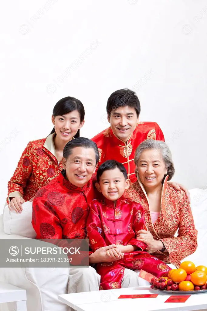 Family Celebrating Chinese New Year portrait