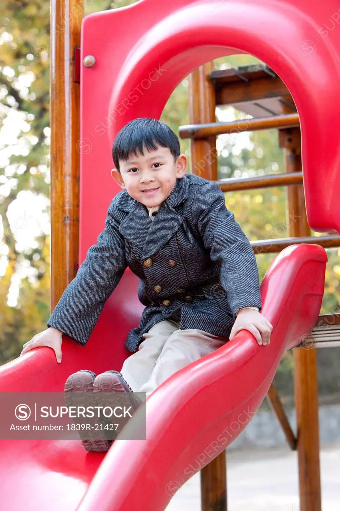Boy on a slide