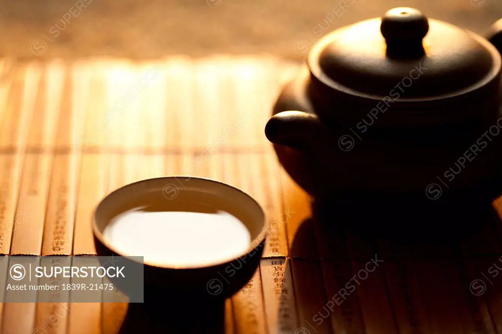 Close_up of tea set