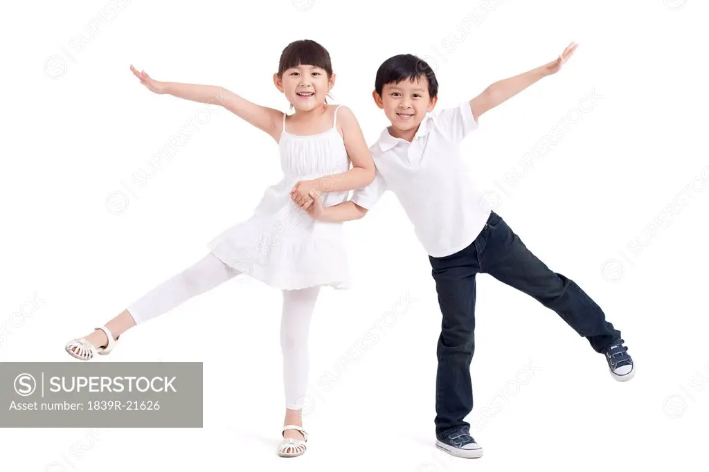 Cute little boy and girl