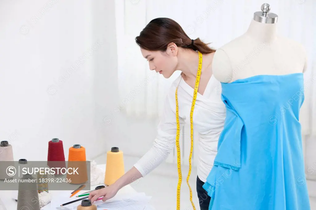 Fashion designer in work