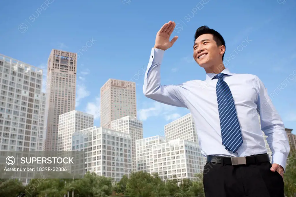 Confident Businessman Standing Outdoors