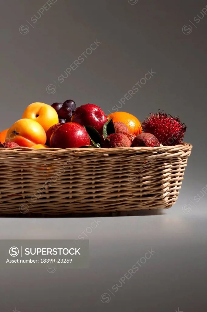 A pile of fruits in basket