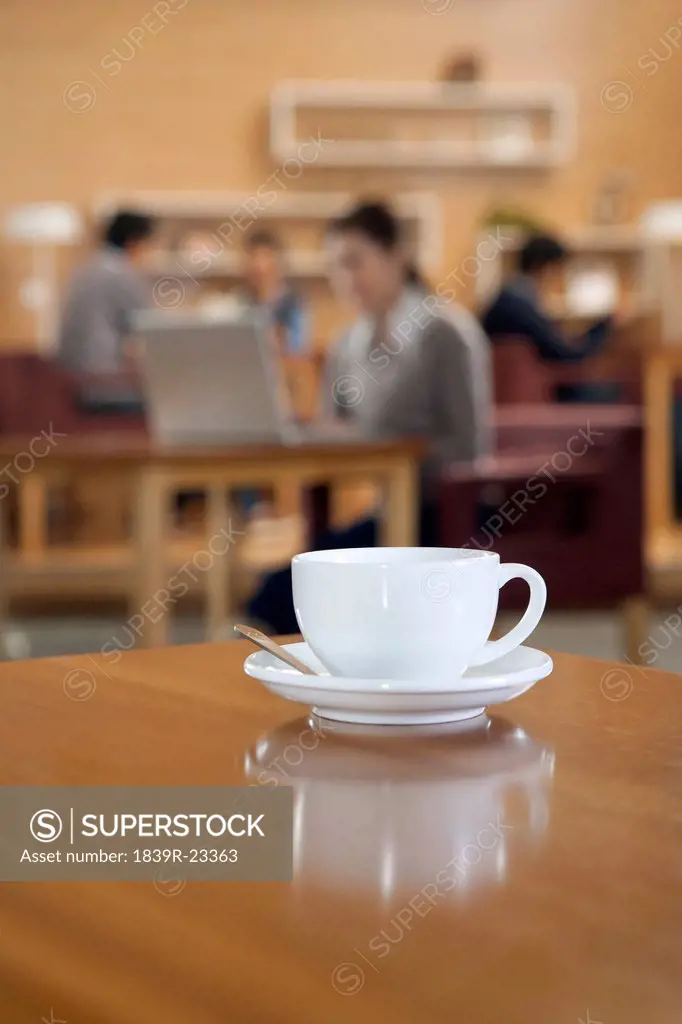 A coffee cup on a table