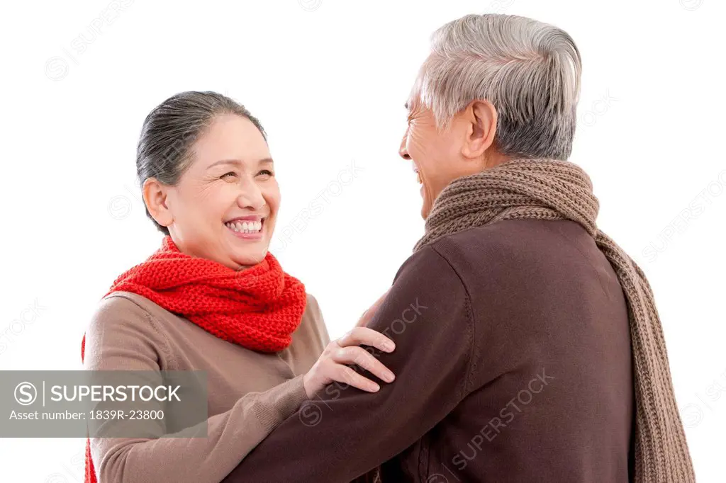 Senior affectionate couple embracing