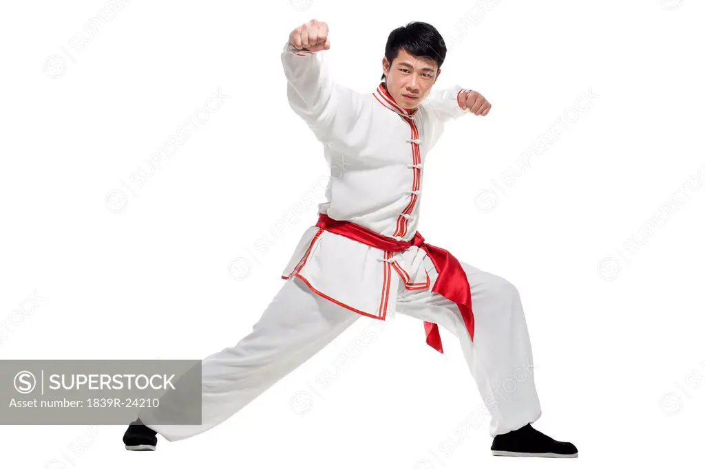 Man In Traditional Chinese Clothing doing Martial Arts