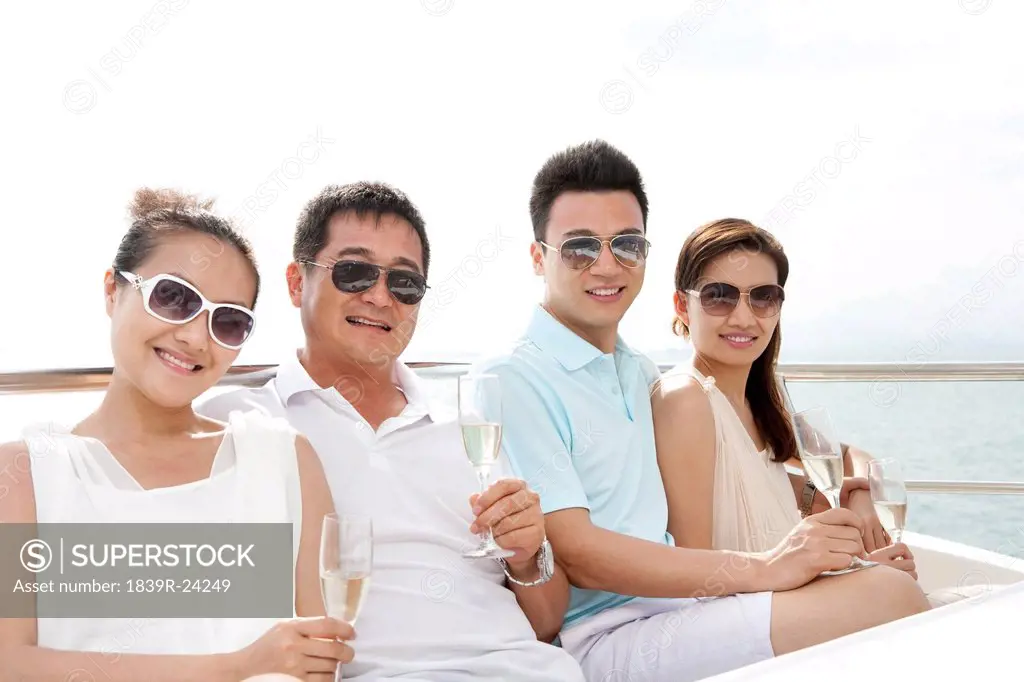 Friends Relaxing on a Yacht
