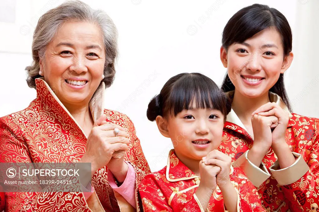 Family Celebrating Chinese New Year