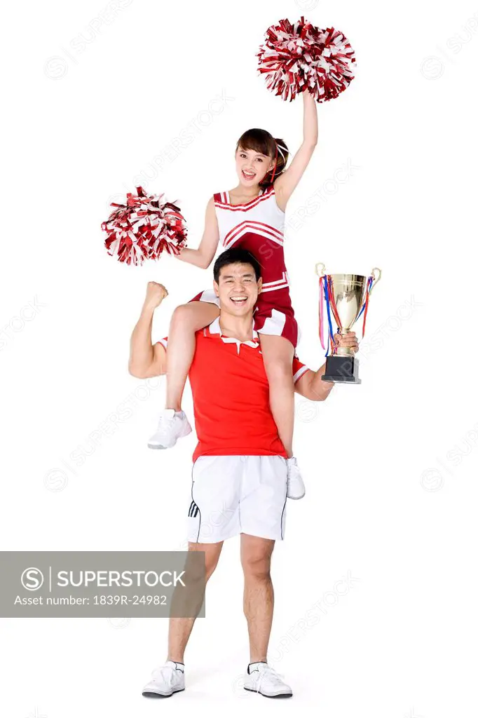 Cheerleaders celebrating a win