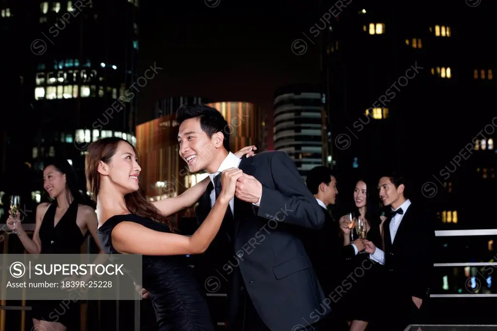 Couple Dancing at an Outdoor Party
