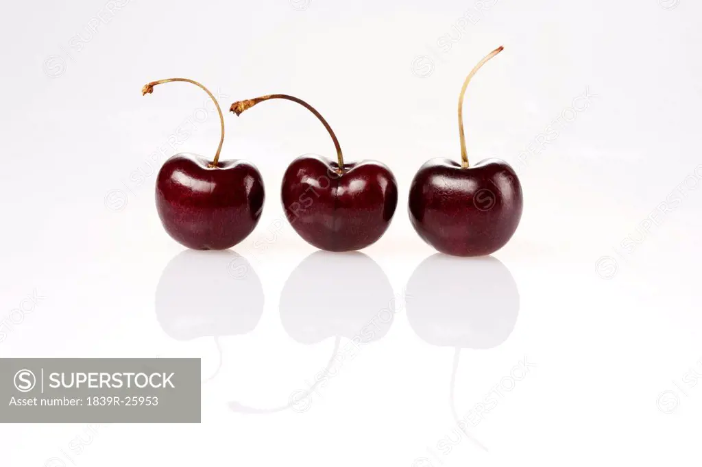 Cherries on White Background