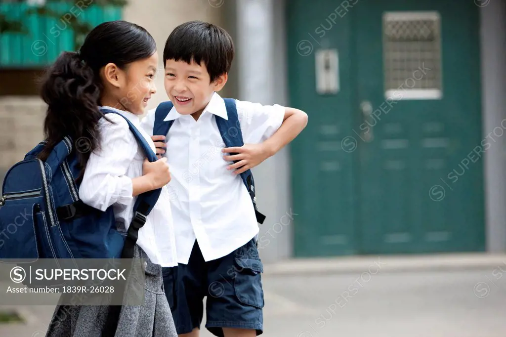 Children coming home from school
