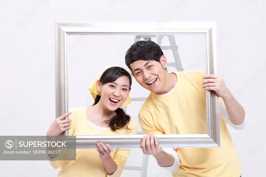 Young couple doing home DIY