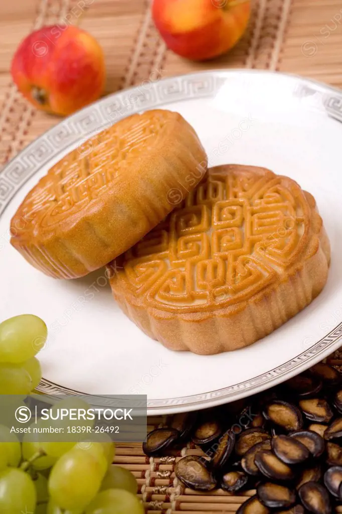 Moon Cakes with Fresh Fruit and Seeds