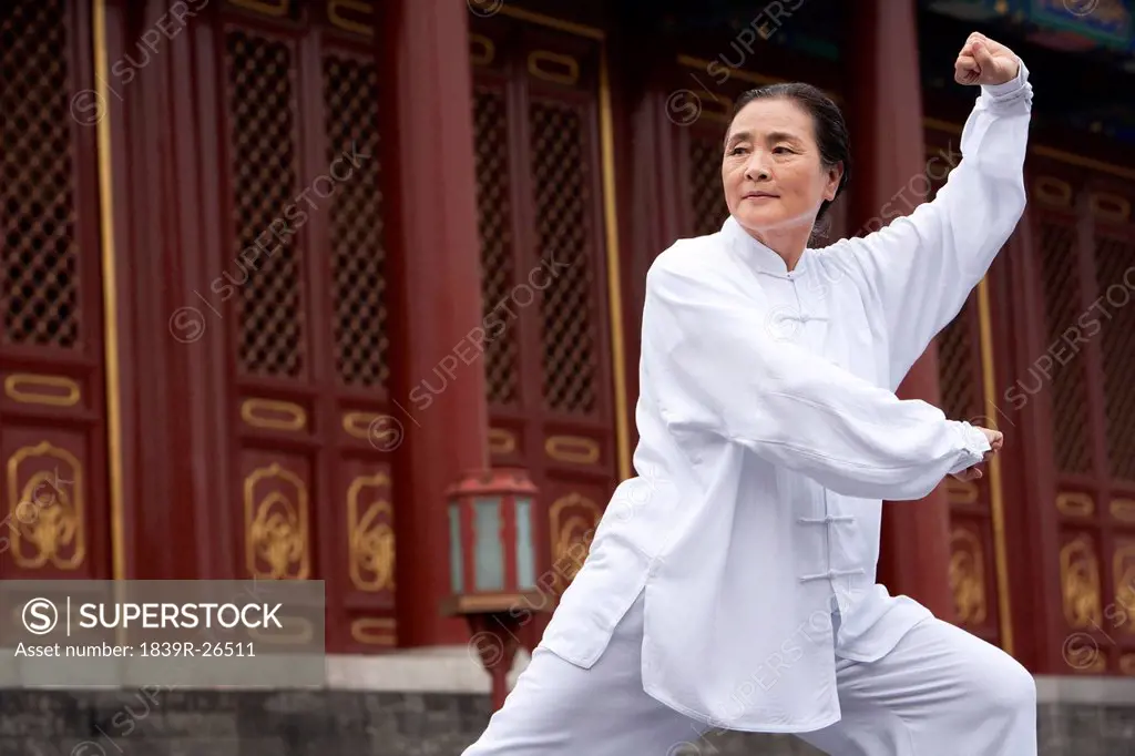 Senior Woman Practicing Tai Chi, Temple of Heaven