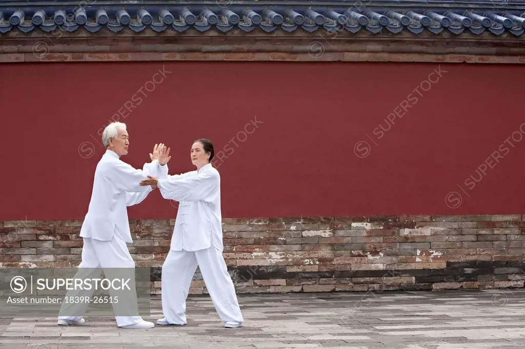 Senior Couple Practicing Tai Chi, Temple of Heaven